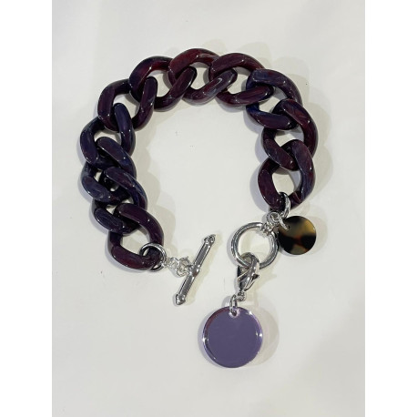 CHARLY Maillons prune Charms miroir - FRANCINE BRAMLI Paris