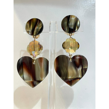 LOVE écaille onyx & Cristal  - Francine BRAMLI Paris