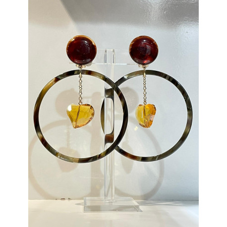 CREOLE écaille onyx & Cristal  - Francine BRAMLI Paris