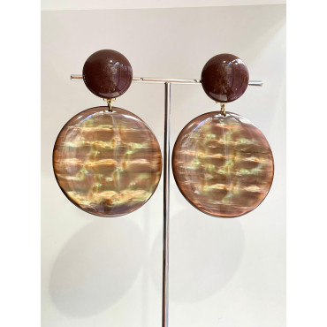 RAINBOW Marron reflets kaki - Francine BRAMLI Paris