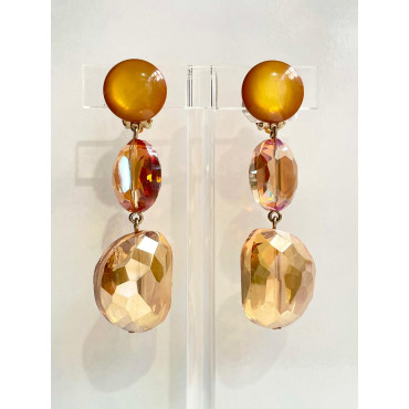 SUZANNA cristal jaune/ambre - Francine BRAMLI Paris