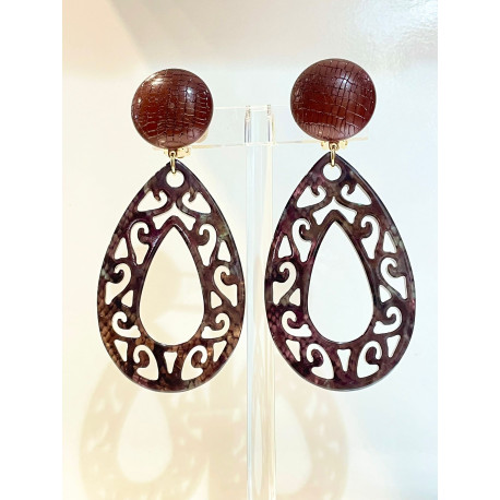 ARABESK goutte LAZER Marron - Francine BRAMLI Paris