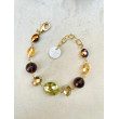 Bracelet SWANN cristal Kaki/ambré/fumé - Francine BRAMLI Paris