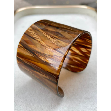 MANCHETTE acétate Oeil de tigre - Francine BRAMLI Paris