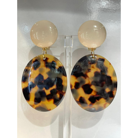 MAUD écaille, Cabochon ivoire - Francine BRAMLI Paris