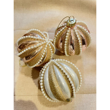 Coffret 3 BOULES décoratives PERLES - MATHILDE M