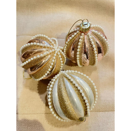 Coffret 3 BOULES décoratives PERLES - MATHILDE M