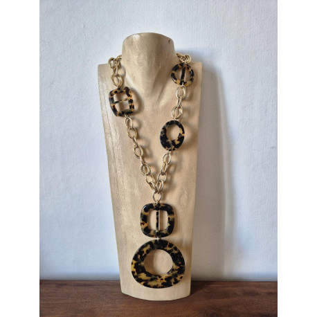 Collier DINO écaille Tokyo & doré - Francine BRAMLI Paris