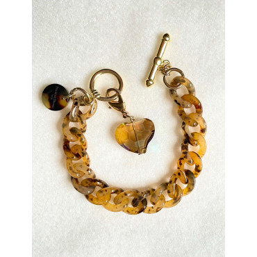 CHARLY Maillons marrons tigrés Charms cristal - FRANCINE BRAMLI Paris