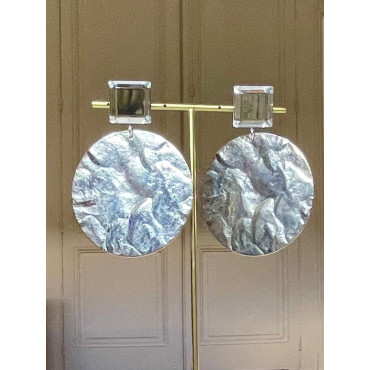 EULALIE métal frappé argenté - Francine BRAMLI Paris