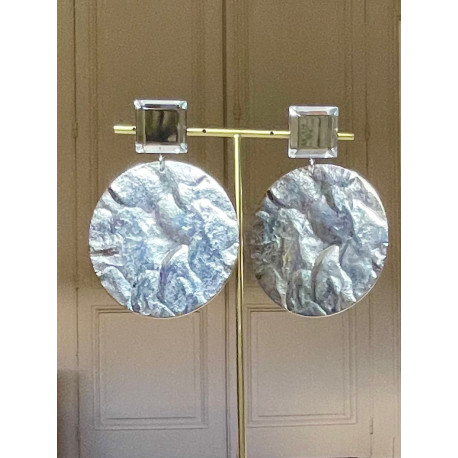 EULALIE métal frappé argenté - Francine BRAMLI Paris