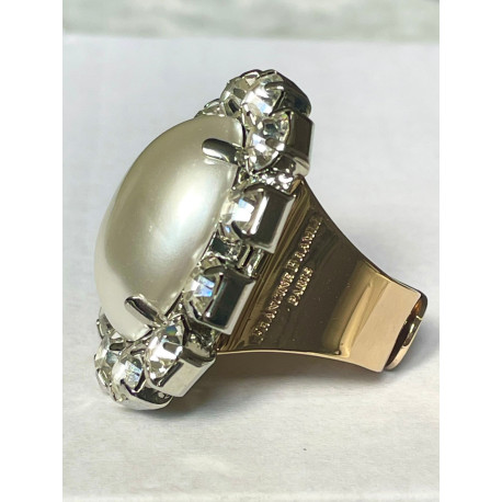 BAGUE cristal Nacre & blanc - Francine BRAMLI Paris