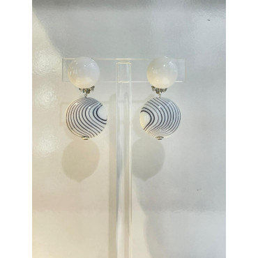 MEXICO blanc rayé noir - Francine BRAMLI Paris