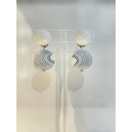 MEXICO blanc rayé noir - Francine BRAMLI Paris