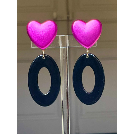 NORA noire Coeur rose - Francine BRAMLI Paris