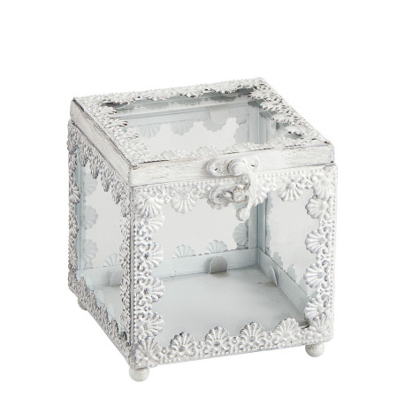BOÎTE à BIJOUX carrée Précieuse PM en métal blanchi - MATHILDE M