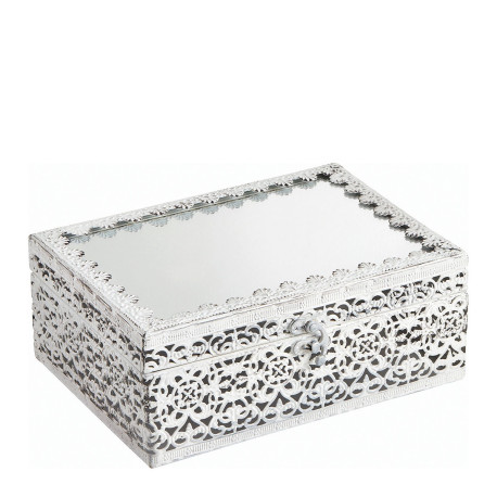 BOÎTE à BIJOUX rectangulaire Précieuse en métal blanchi - MATHILDE M
