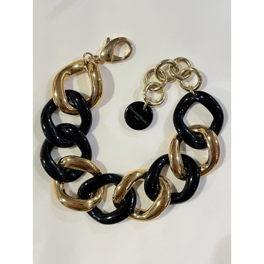 Bracelet ALESSIA Maillons noir & doré - Francine BRAMLI Paris