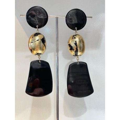 RIHANNA 2 Noir & Doré - Francine BRAMLI Paris