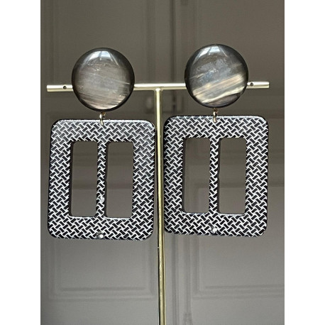 SANDY gris/noir & cristal - Francine BRAMLI Paris