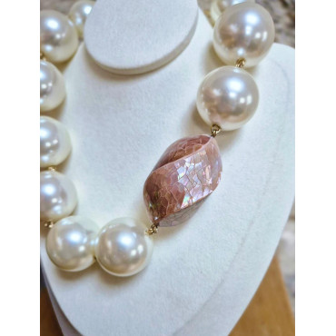 Collier WILLIAM perles nacrée & Nacre - Francine BRAMLI Paris