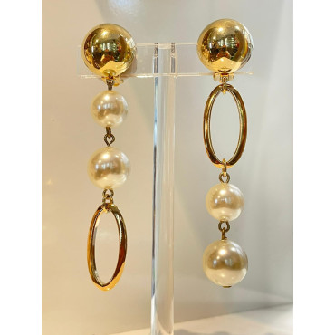 ASYM perle & chaine dorée - Francine BRAMLI Paris