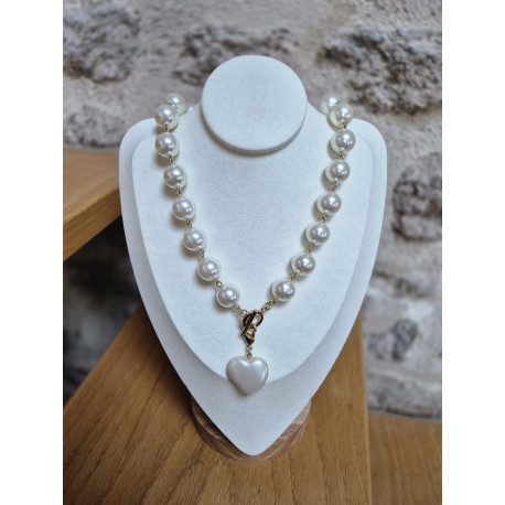 Collier TEODOR 2 perles nacrée - Francine BRAMLI Paris