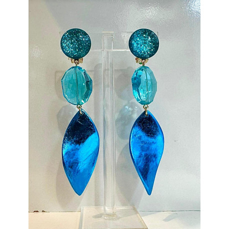 FEUILLE Bleue & cristal - Francine BRAMLI Paris