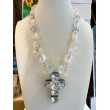 Collier CROIX Blanc/transparent - Francine BRAMLI Paris