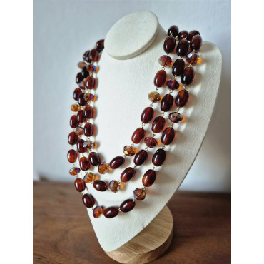 Collier REGIS Rouge 3 rangs - FRANCINE BRAMLI Paris