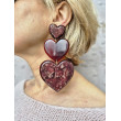LOVE coeur triple bordeaux - Francine BRAMLI Paris