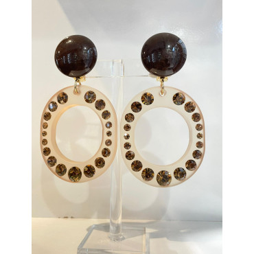 QUEEN Marron & cristal - Francine BRAMLI Paris