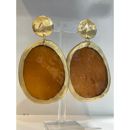 VITRAIL marron doré - Francine BRAMLI Paris