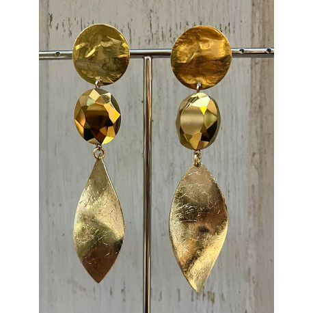 FEUILLE Dorée & cristal - Francine BRAMLI Paris