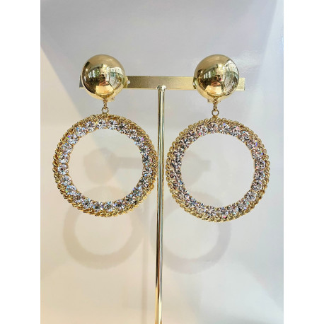 ELODIE GM Créole cristal - Francine BRAMLI Paris