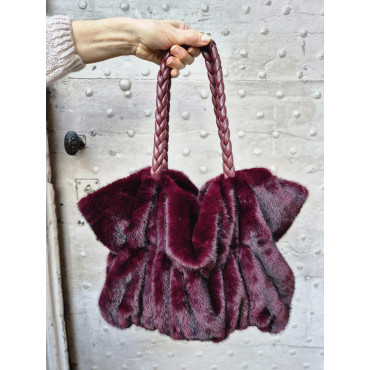 SAC FOURRURE Bordeaux/Prune