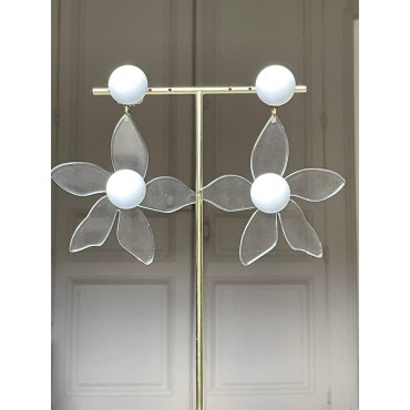 FLEURETTE blanc transparent - Francine BRAMLI Paris