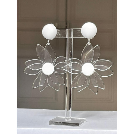 FLEURETTE Dble blanc transparent - Francine BRAMLI Paris