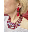 Collier REGIS Rouge 3 rangs - FRANCINE BRAMLI Paris
