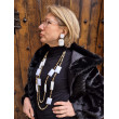 Sautoir EMILIO Blanc/doré - Francine BRAMLI Paris Collier