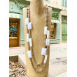 Sautoir EMILIO Blanc/doré - Francine BRAMLI Paris Collier