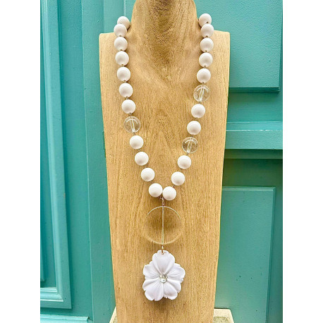Collier FLEUR Blanc - FRANCINE BRAMLI Paris