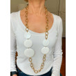Sautoir PACO Blanc & doré - Francine BRAMLI Paris collier