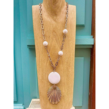 Sautoir FEUILLE doré - FRANCINE BRAMLI Paris collier