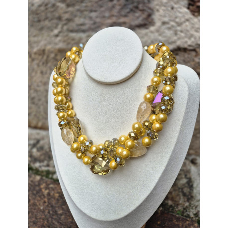 Sautoir LORENZO jaune - Francine BRAMLI Paris collier