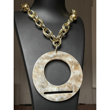 Collier DINO acétate de c. & cristal - Francine BRAMLI Paris