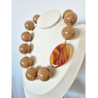 MADANI perles caramel & cornaline - Francine BRAMLI Paris Collier