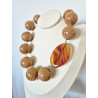 MADANI perles caramel & cornaline - Francine BRAMLI Paris Collier