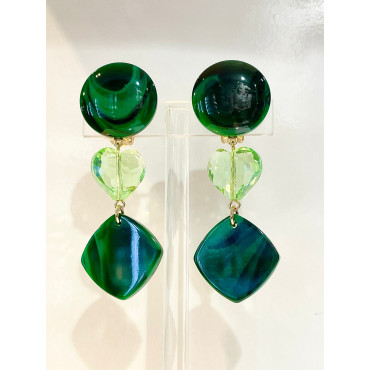 SUZANNA Vert Malachite & cristal - Francine BRAMLI Paris