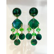 FLORETTE Vert Malachite & cristal - Francine BRAMLI Paris